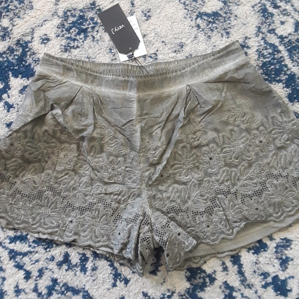 Olive Lace Shorts